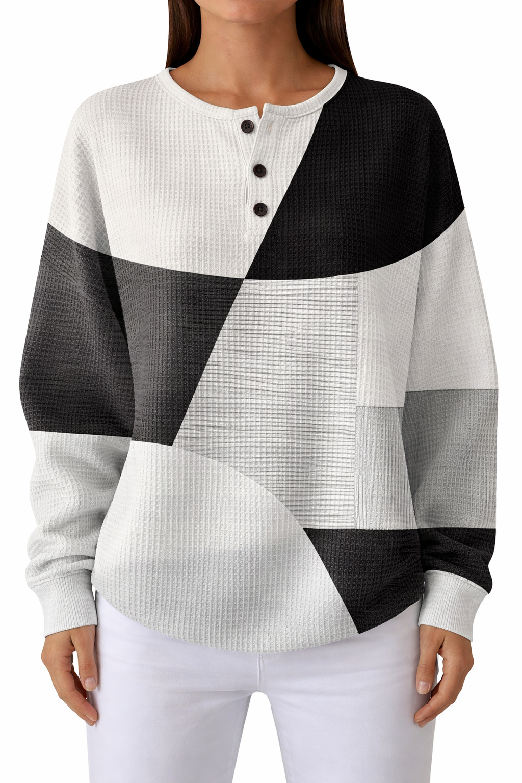 ELIN™ | Colorblock Knit Pullover Sweater