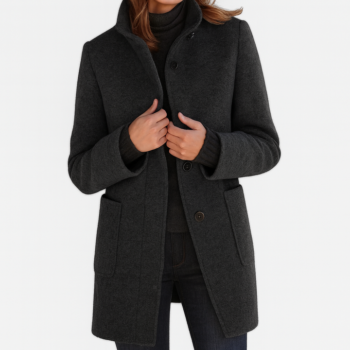 Freya | High Collar Jacket in Wool Blend