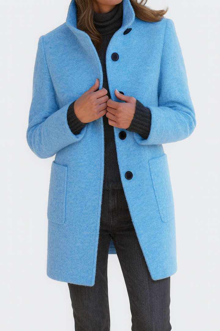 Freya | High Collar Jacket in Wool Blend
