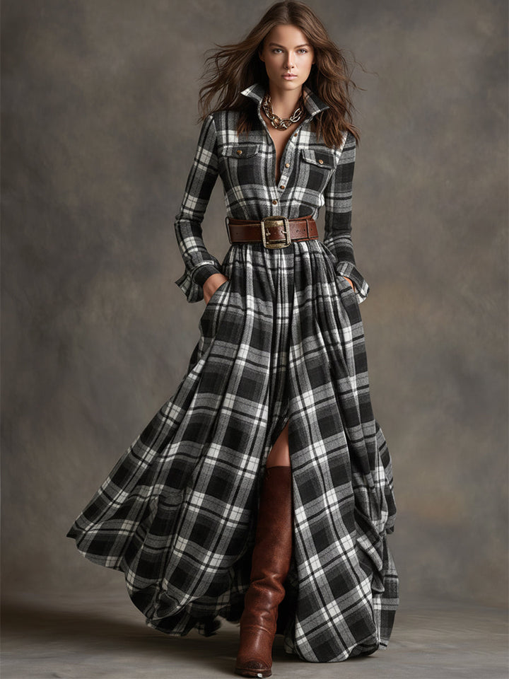 Giulietta™ | Maxi Check Shirt Dress