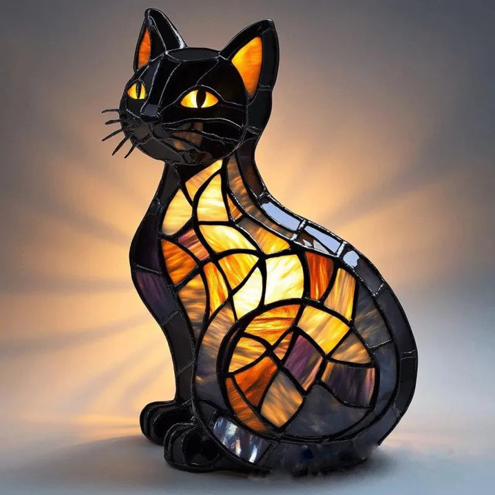 Mira™ | Colour-changing cat head-shaped glass lamp